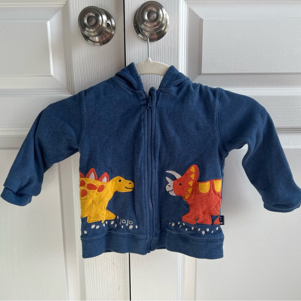 JoJo Maman Bebe Navy Revetsible Jacket with Dinosaur Design